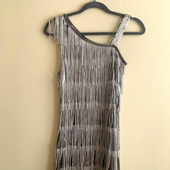 1920s Costumes USA Dress in Grey/Silver - Gatsby Style - Size S - Picture 3 of 9